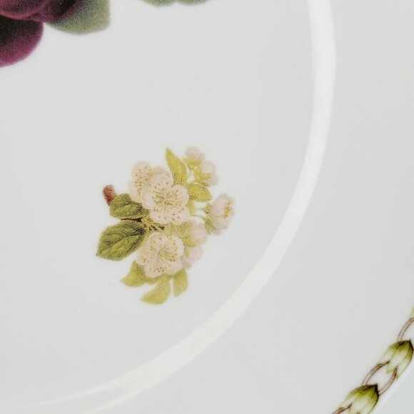 Vintage Hookers Fruit Plumb SALAD Plate Set Rosina Queens England Botanical Dish - Picture 6 of 10